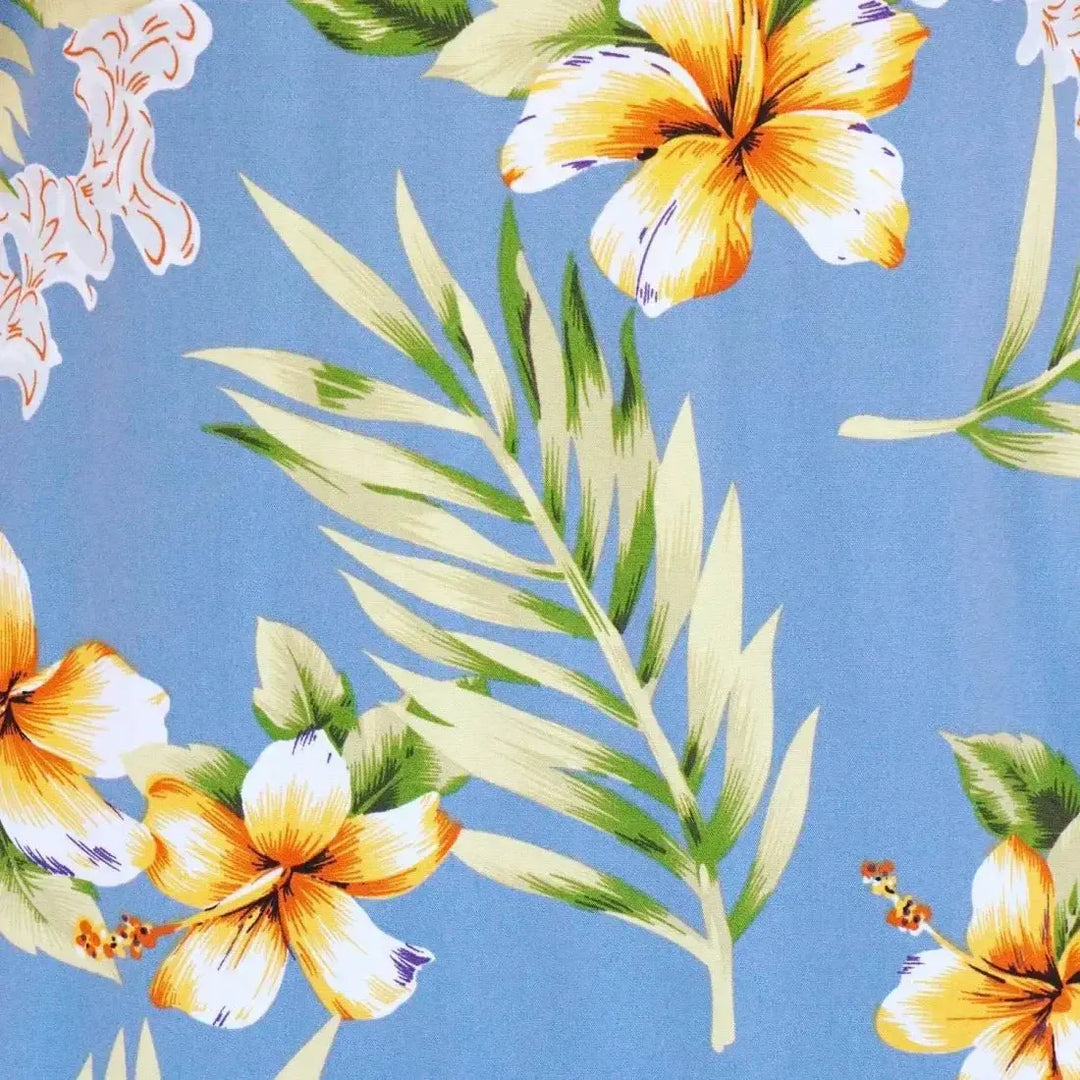 Atoll Blue Hawaiian Rayon Fabric by the Yard - Made in Hawaii