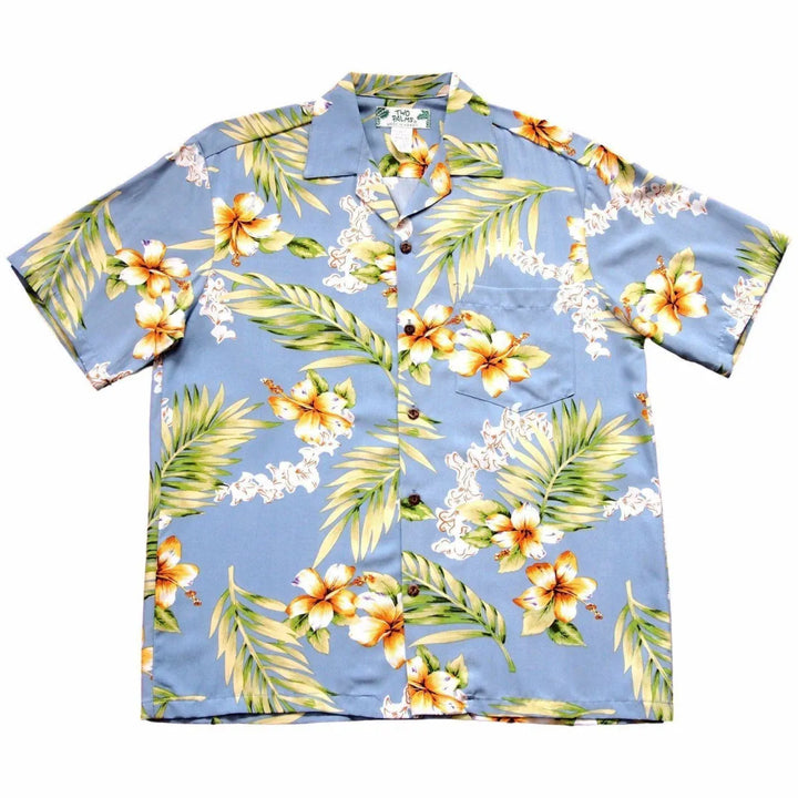 Atoll Blue Hawaiian Rayon Shirt - Made in Hawaii