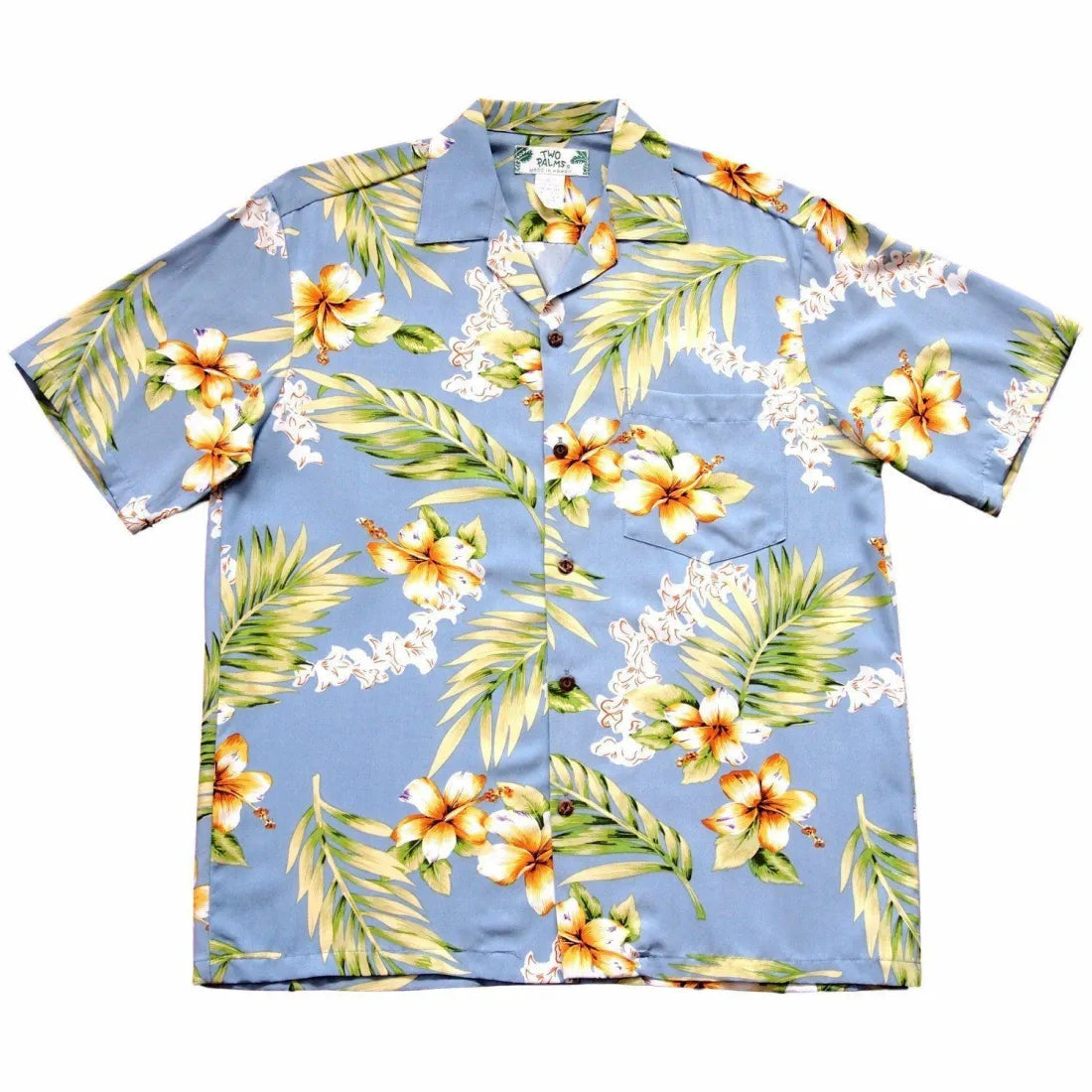 Atoll Blue Hawaiian Rayon Shirt - Made In Hawaii