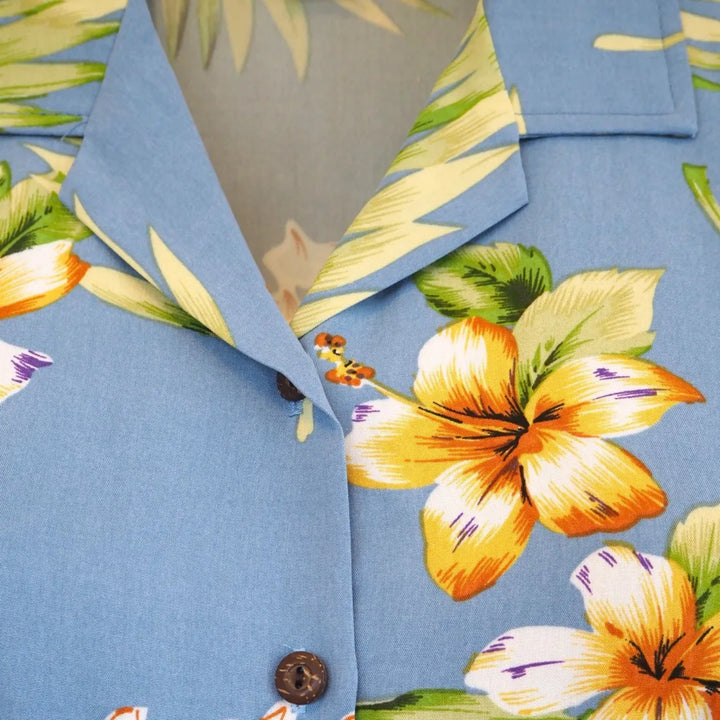 Atoll Blue Lady’s Hawaiian Sleeveless Blouse - Made in Hawaii