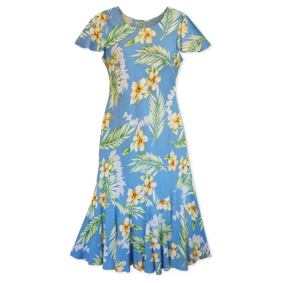 Atoll Blue Malia Hawaiian Dress – Authentic Hawaiian Women's Dress by Lavahut