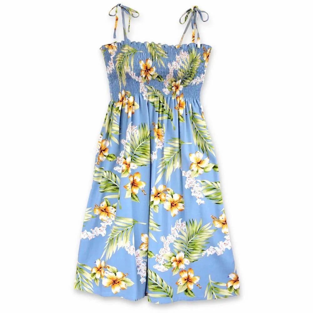 Atoll Blue Moonkiss Hawaiian Dress – Authentic Hawaiian Short Dresses by Lavahut