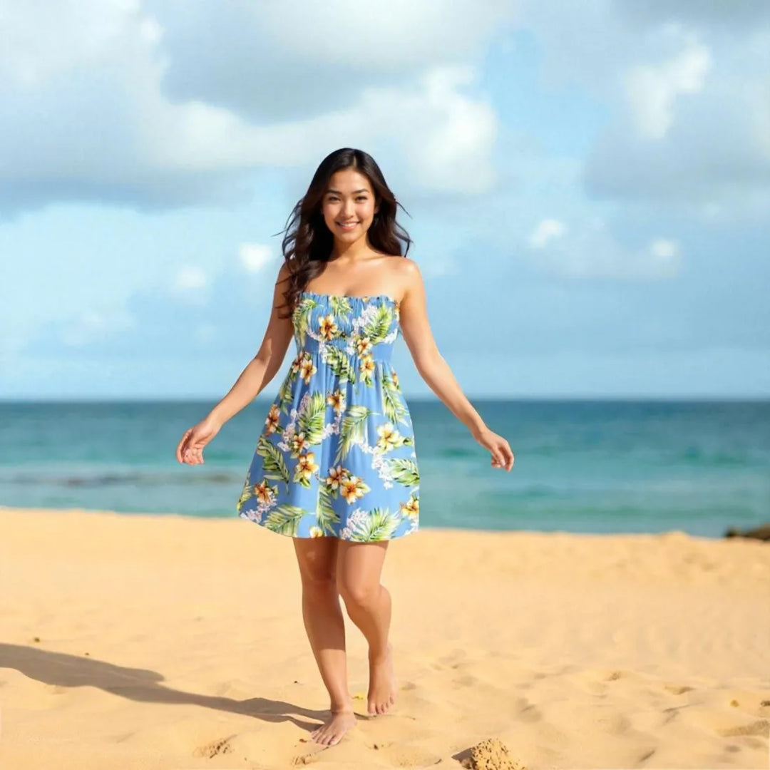 Atoll Blue Moonkiss Hawaiian Dress - Made in Hawaii