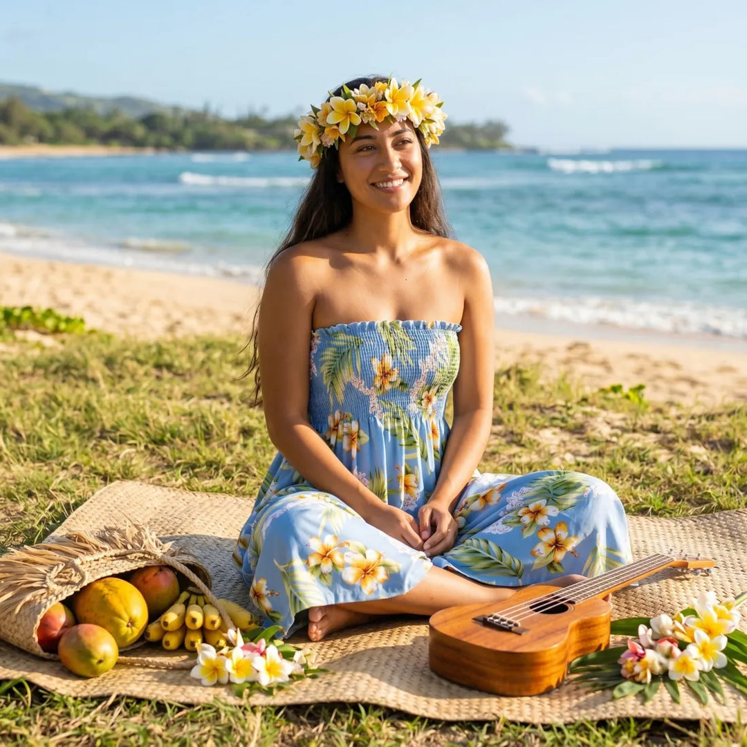 Atoll Blue Moonkiss Hawaiian Dress - Made in Hawaii