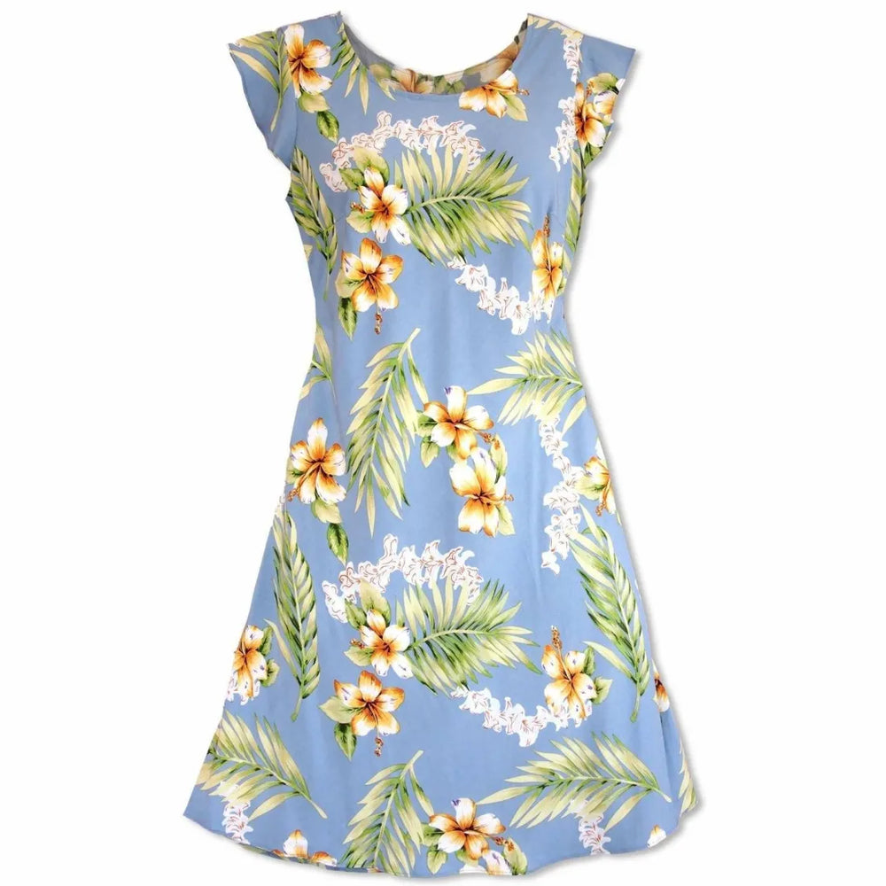 Atoll Blue Xoxo Hawaiian Dress - Made in Hawaii