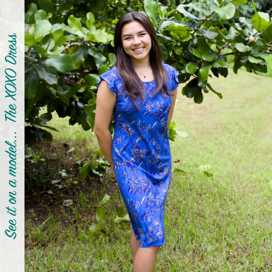 Atoll Blue Xoxo Hawaiian Dress - Made in Hawaii