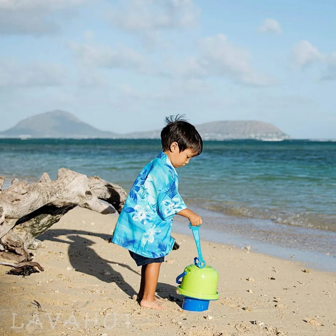 Aurora Blue Hawaiian Boy Shirt – Authentic Hawaiian Boy's Hawaiian Shirts by Lavahut