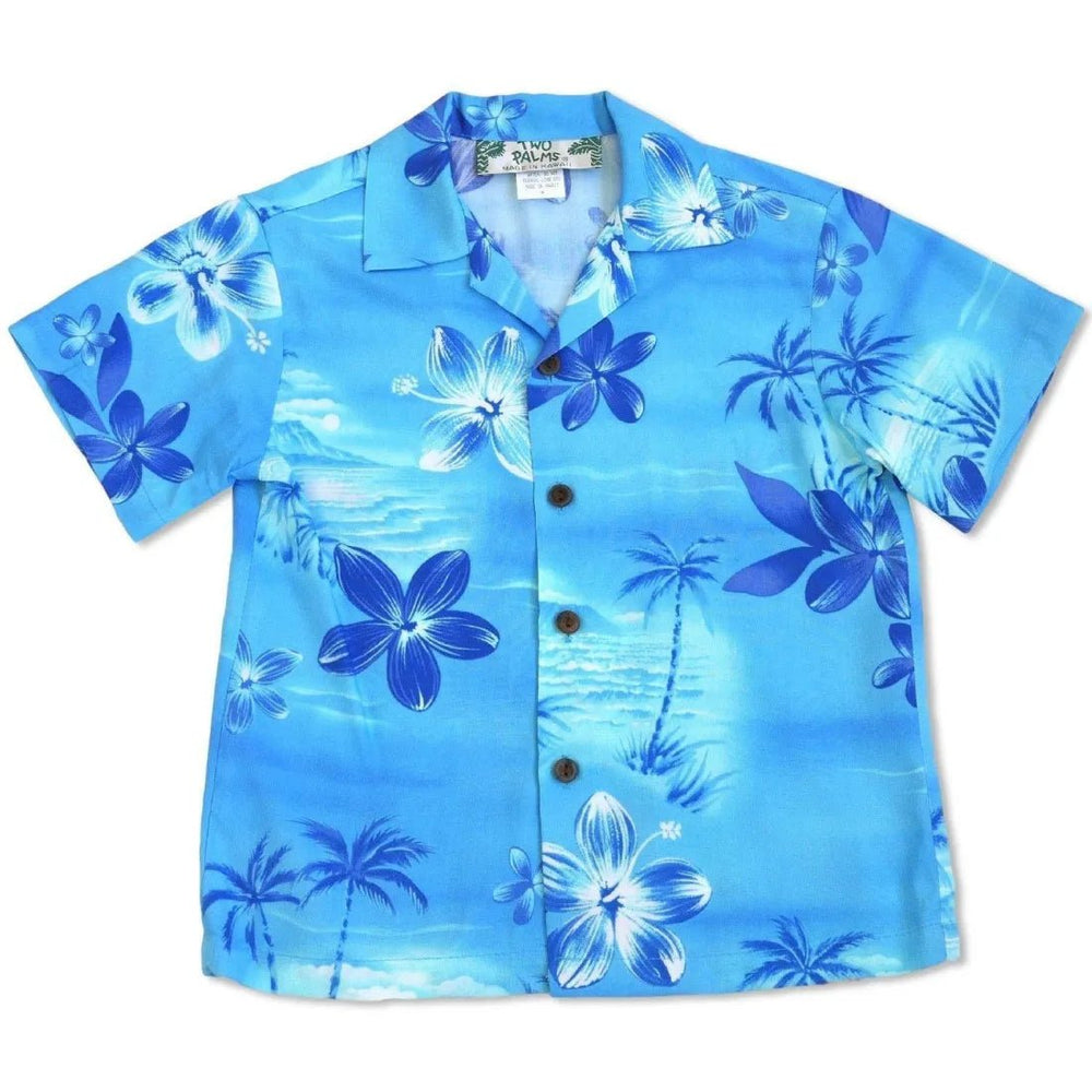 Aurora Blue Hawaiian Boy Shirt – Authentic Hawaiian Boy's Hawaiian Shirts by Lavahut
