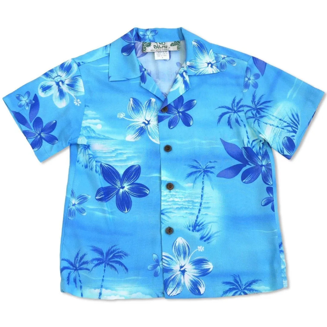 Aurora Blue Hawaiian Boy Shirt - Made in Hawaii