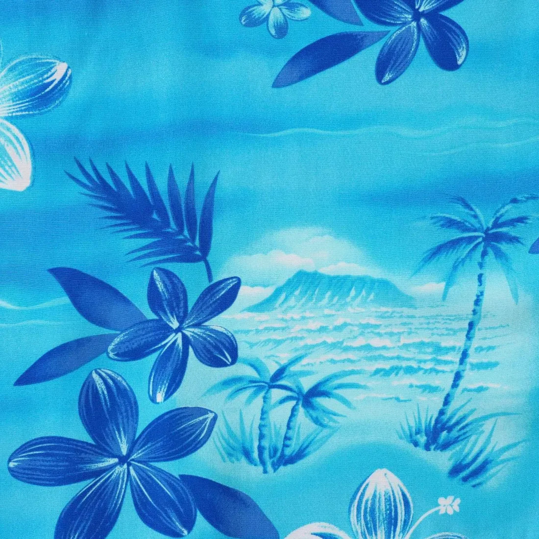 Aurora Blue Hawaiian Rayon Fabric By The Yard - Made In Hawaii