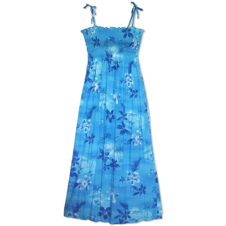 Aurora Blue Maxi Hawaiian Dress - Made in Hawaii