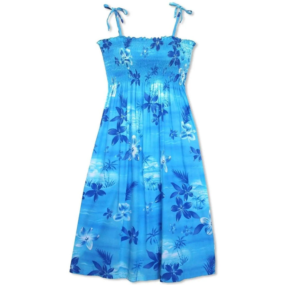 Aurora Blue Moonkiss Hawaiian Dress – Authentic Hawaiian Short Dresses by Lavahut