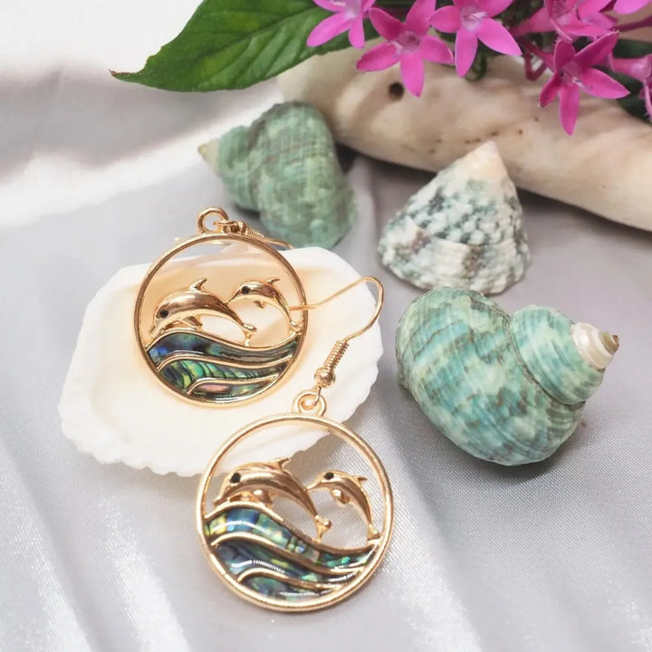 Aurora Dolphin Dance Drop Earrings - Made in Hawaii