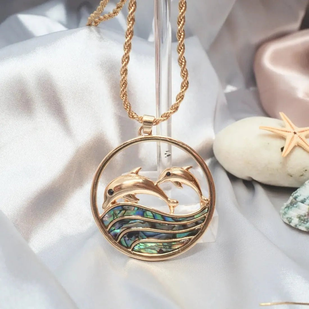 Aurora Dolphin Dance Pendant Hawaiian Necklace – Authentic Hawaiian Necklaces by Lavahut