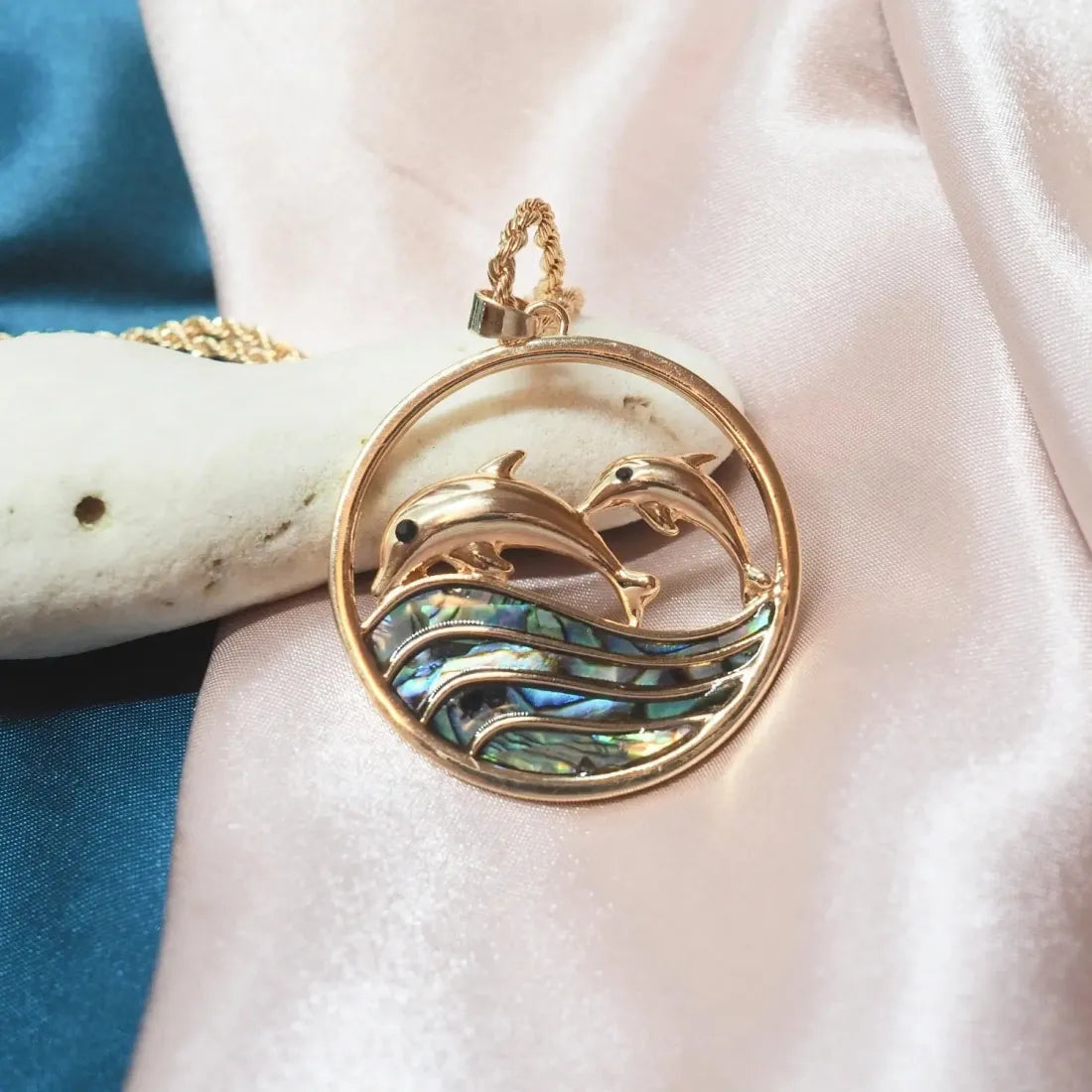 Aurora Dolphin Dance Pendant Hawaiian Necklace - Made In Hawaii