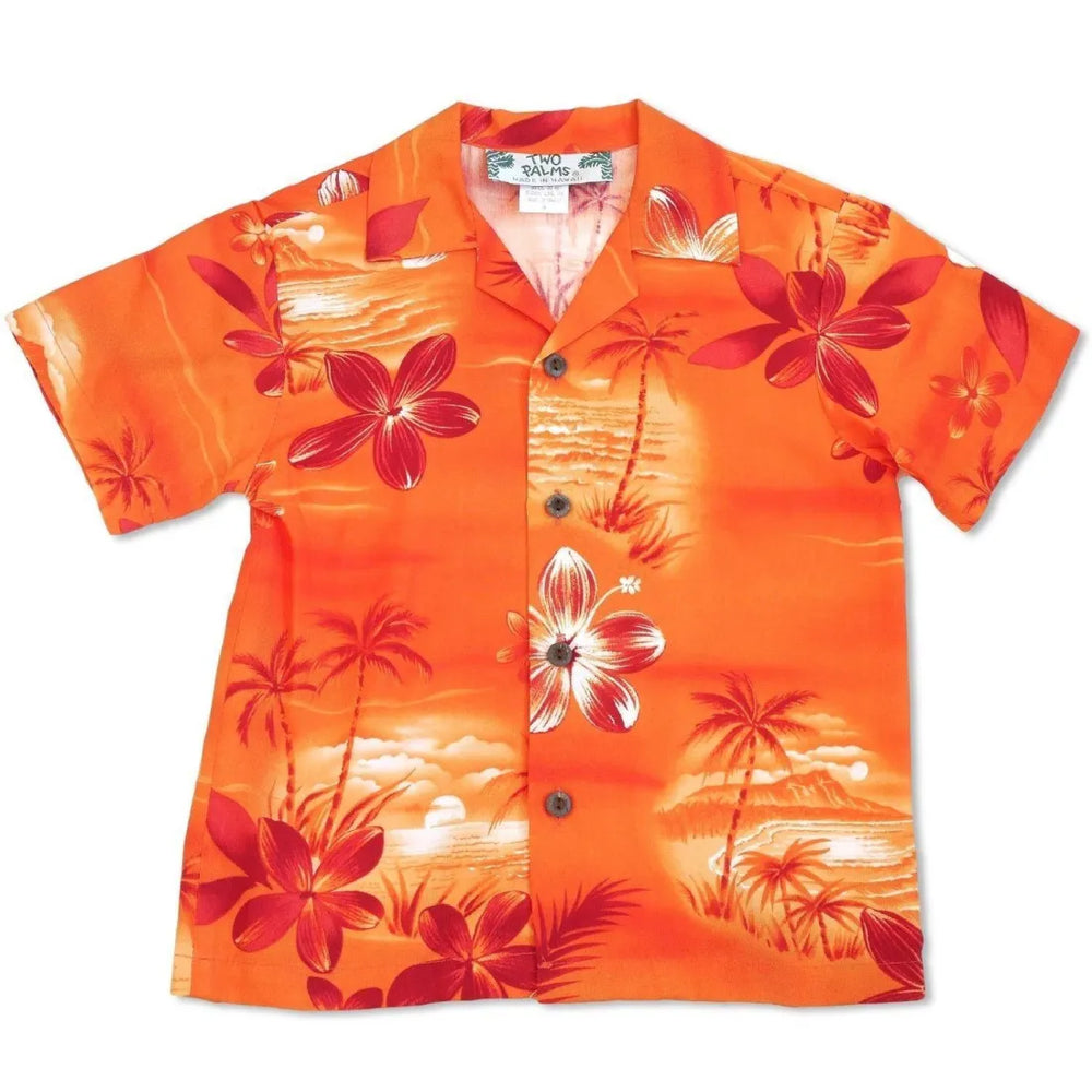 Aurora Orange Hawaiian Boy Shirt - Made in Hawaii