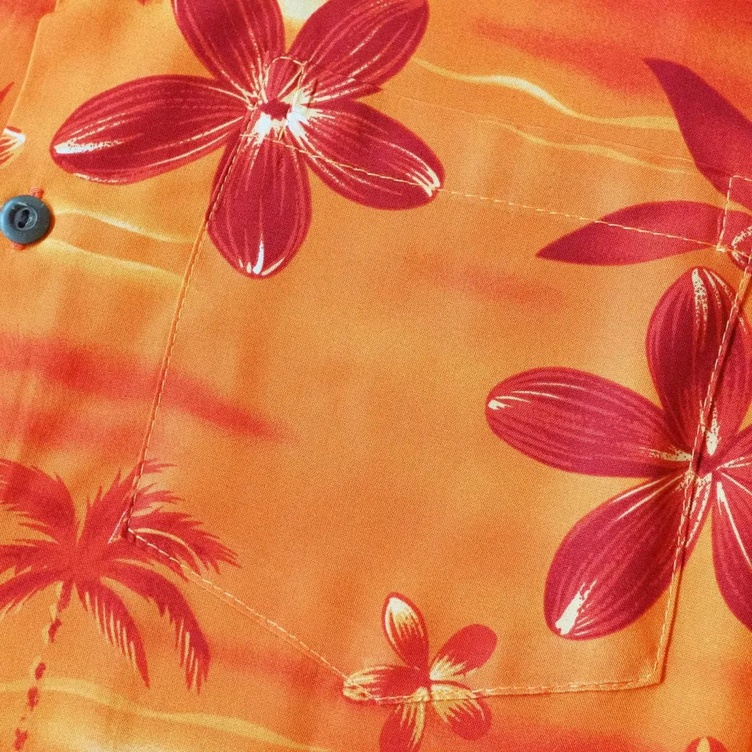 Aurora Orange Hawaiian Rayon Shirt - Made in Hawaii