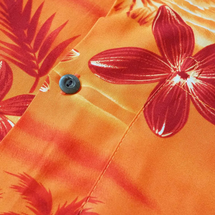 Aurora Orange Hawaiian Rayon Shirt - Made in Hawaii