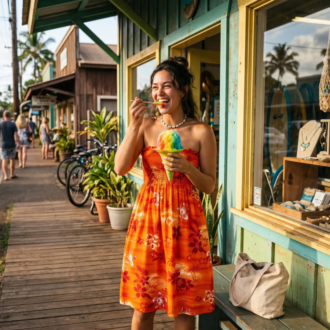 Aurora Orange Moonkiss Hawaiian Dress - Made in Hawaii