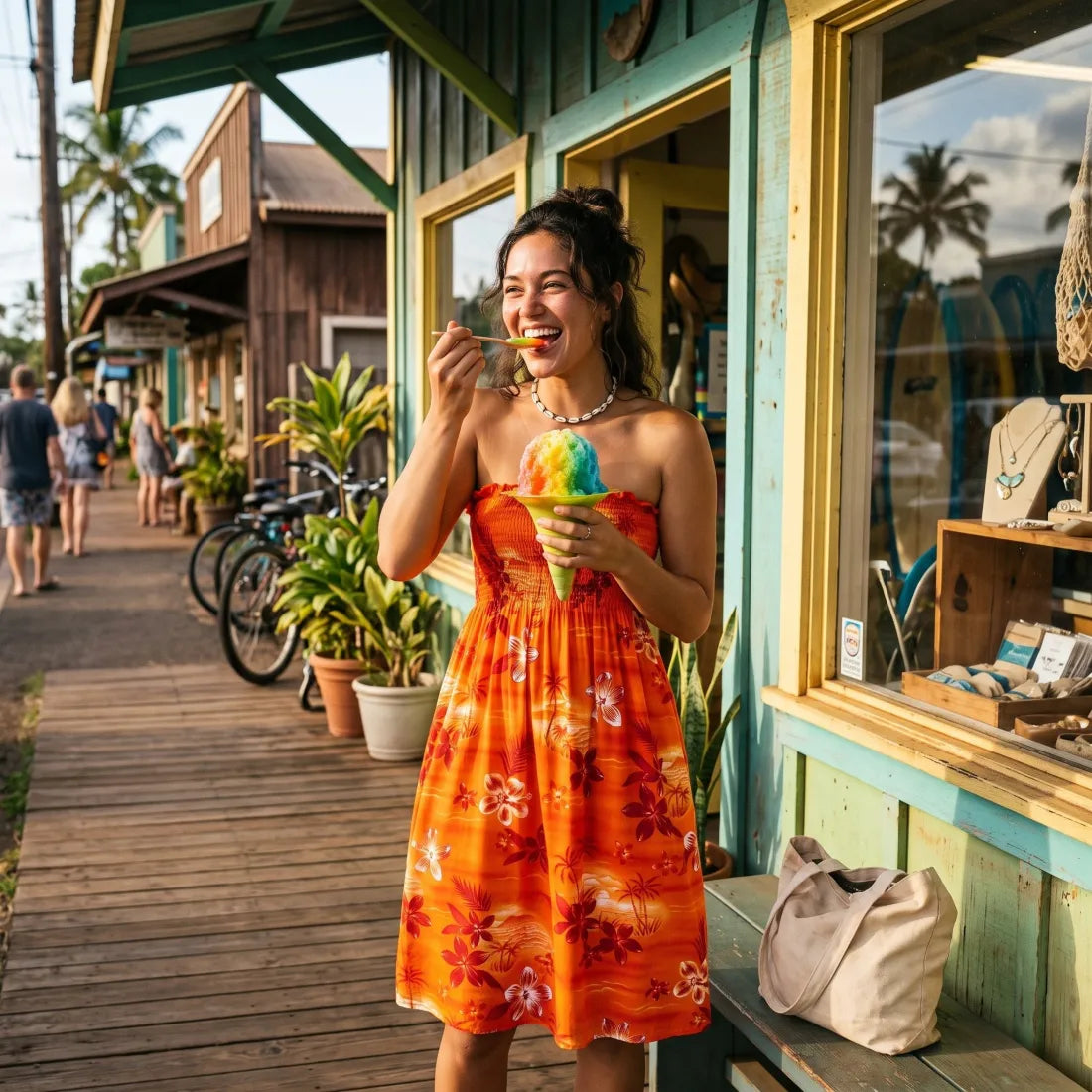 Aurora Orange Moonkiss Hawaiian Dress - Made in Hawaii