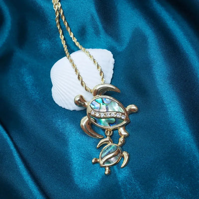 Aurora Sea Turtle Pendant Hawaiian Necklace - Made In Hawaii