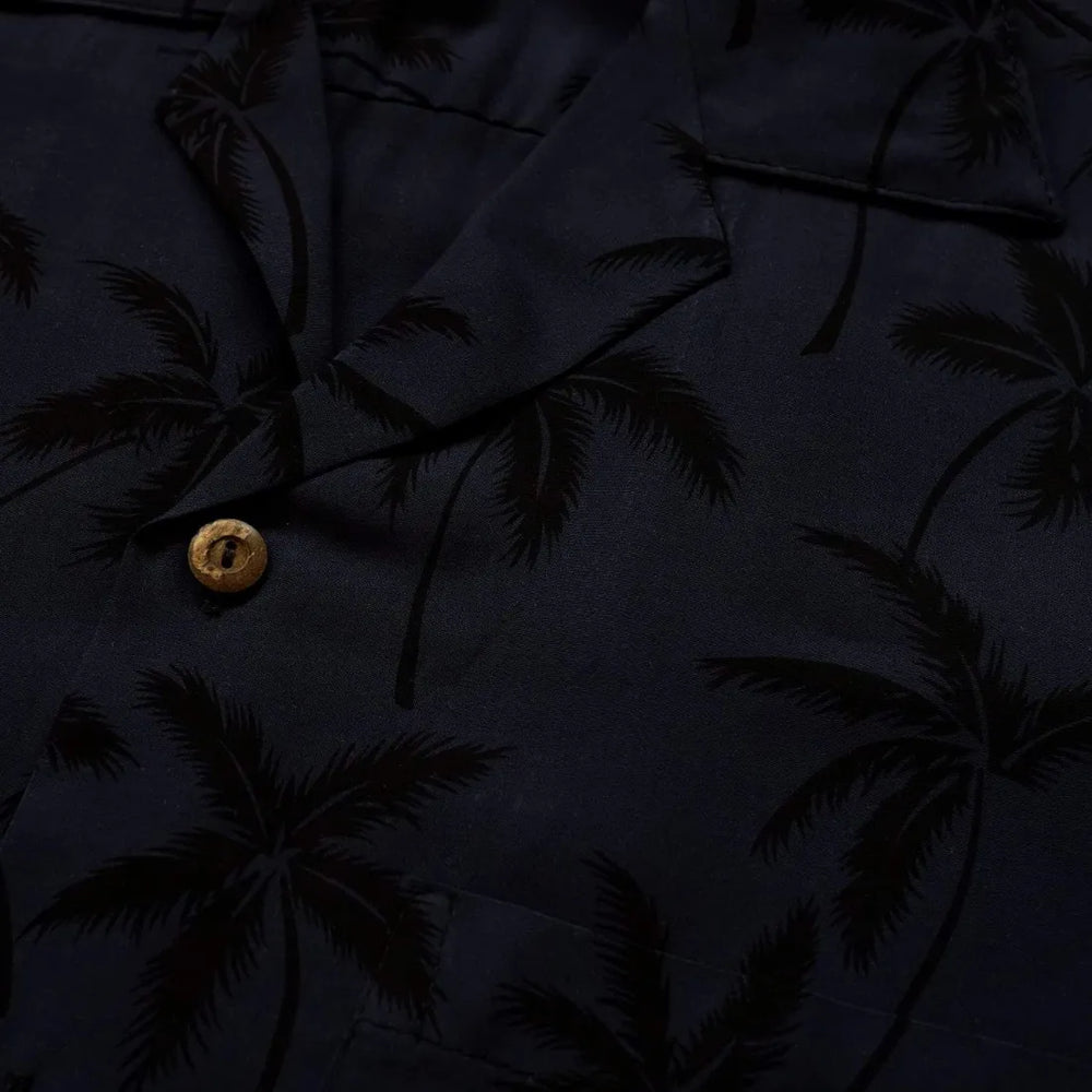 Balmy Black Hawaiian Rayon Shirt - Made in Hawaii