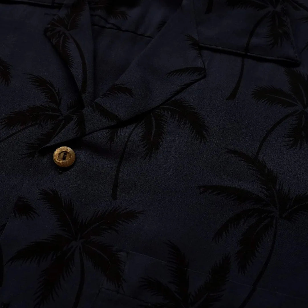 Balmy Black Hawaiian Rayon Shirt - Made in Hawaii