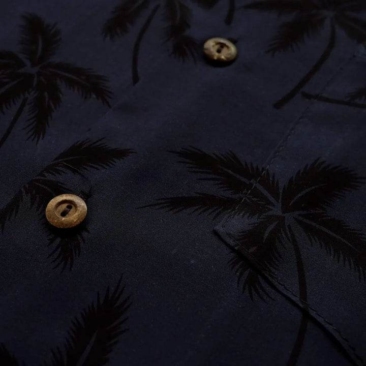 Balmy Black Hawaiian Rayon Shirt - Made in Hawaii