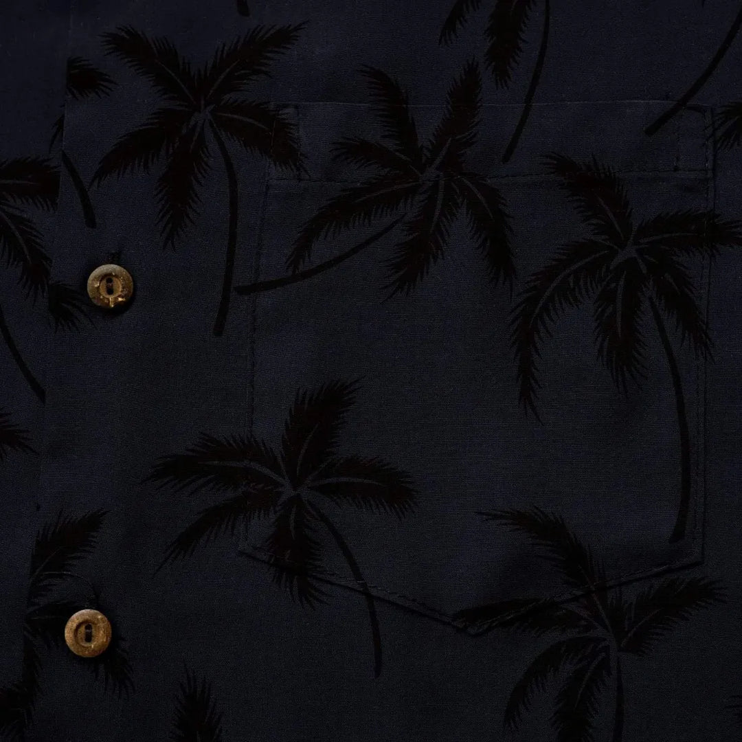 Balmy Black Hawaiian Rayon Shirt - Made in Hawaii