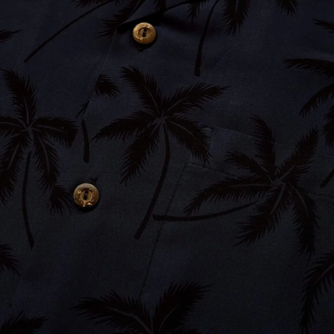 Balmy Black Hawaiian Rayon Shirt - Made in Hawaii