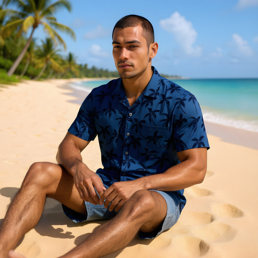 Balmy Black Hawaiian Rayon Shirt Made in Hawaii