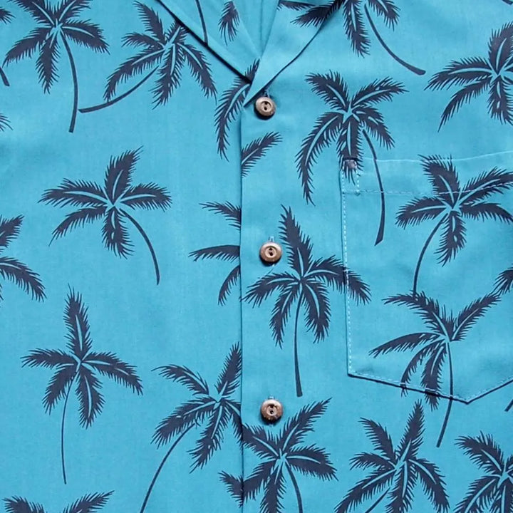 Balmy Blue Hawaiian Rayon Shirt - Made in Hawaii