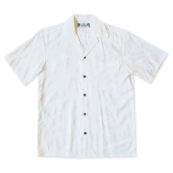 Balmy White Hawaiian Rayon Shirt - Made in Hawaii