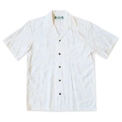 Balmy White Hawaiian Rayon Shirt - Made In Hawaii