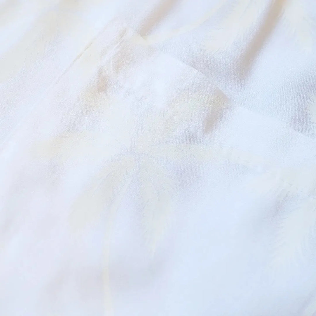 Balmy White Hawaiian Rayon Shirt - Made in Hawaii