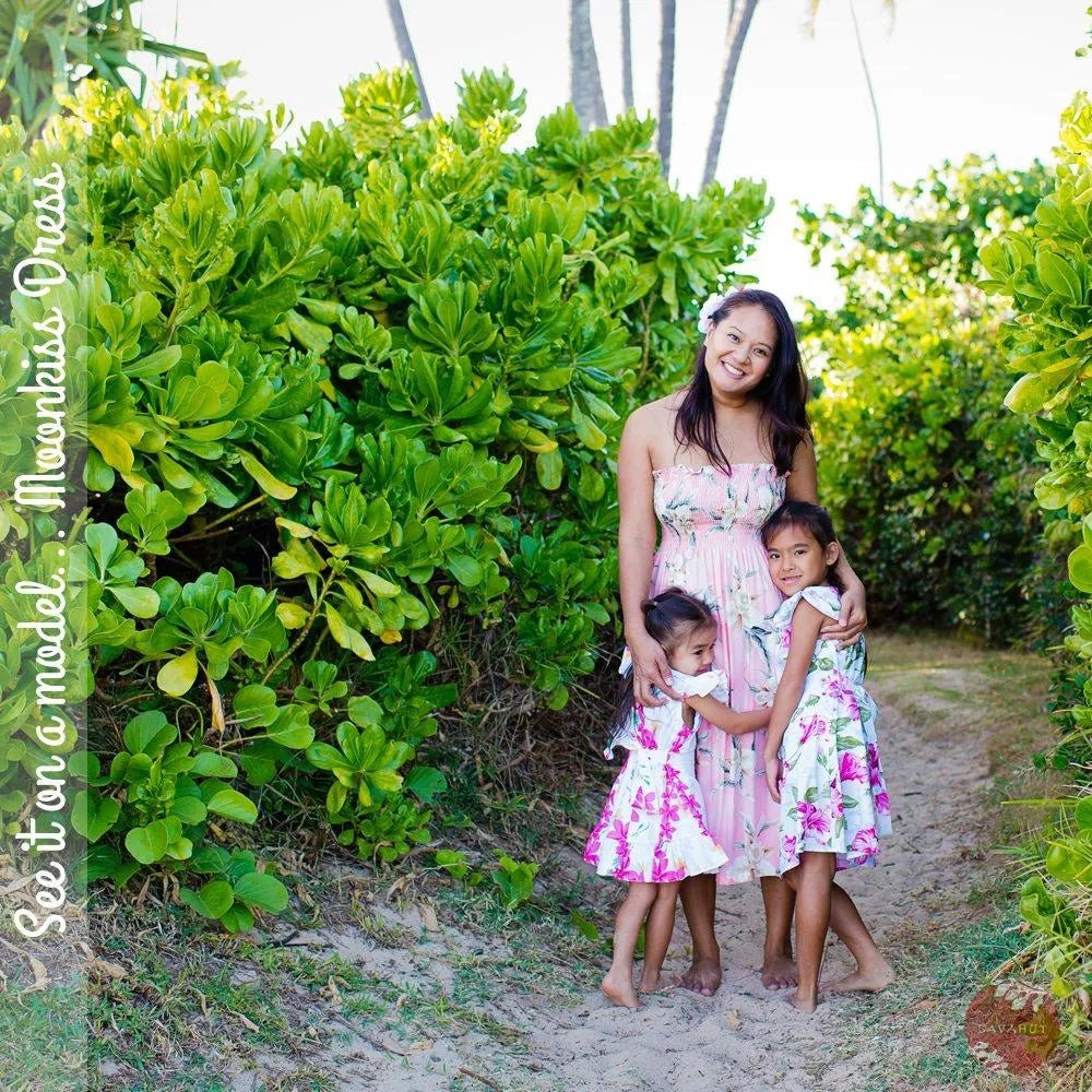 Bamboo Orchid Baby Blue Moonkiss Hawaiian Dress – Authentic Hawaiian Short Dresses by Lavahut