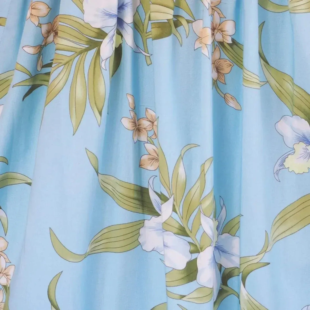 Bamboo Orchid Baby Blue Moonkiss Hawaiian Dress - Made in Hawaii