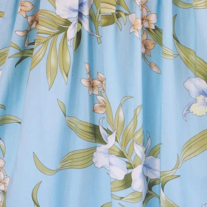 Bamboo Orchid Baby Blue Moonkiss Hawaiian Dress - Made in Hawaii