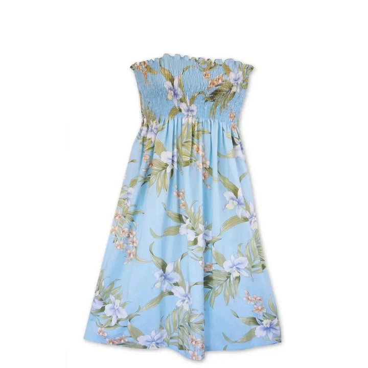 Bamboo Orchid Baby Blue Moonkiss Hawaiian Dress - Made in Hawaii