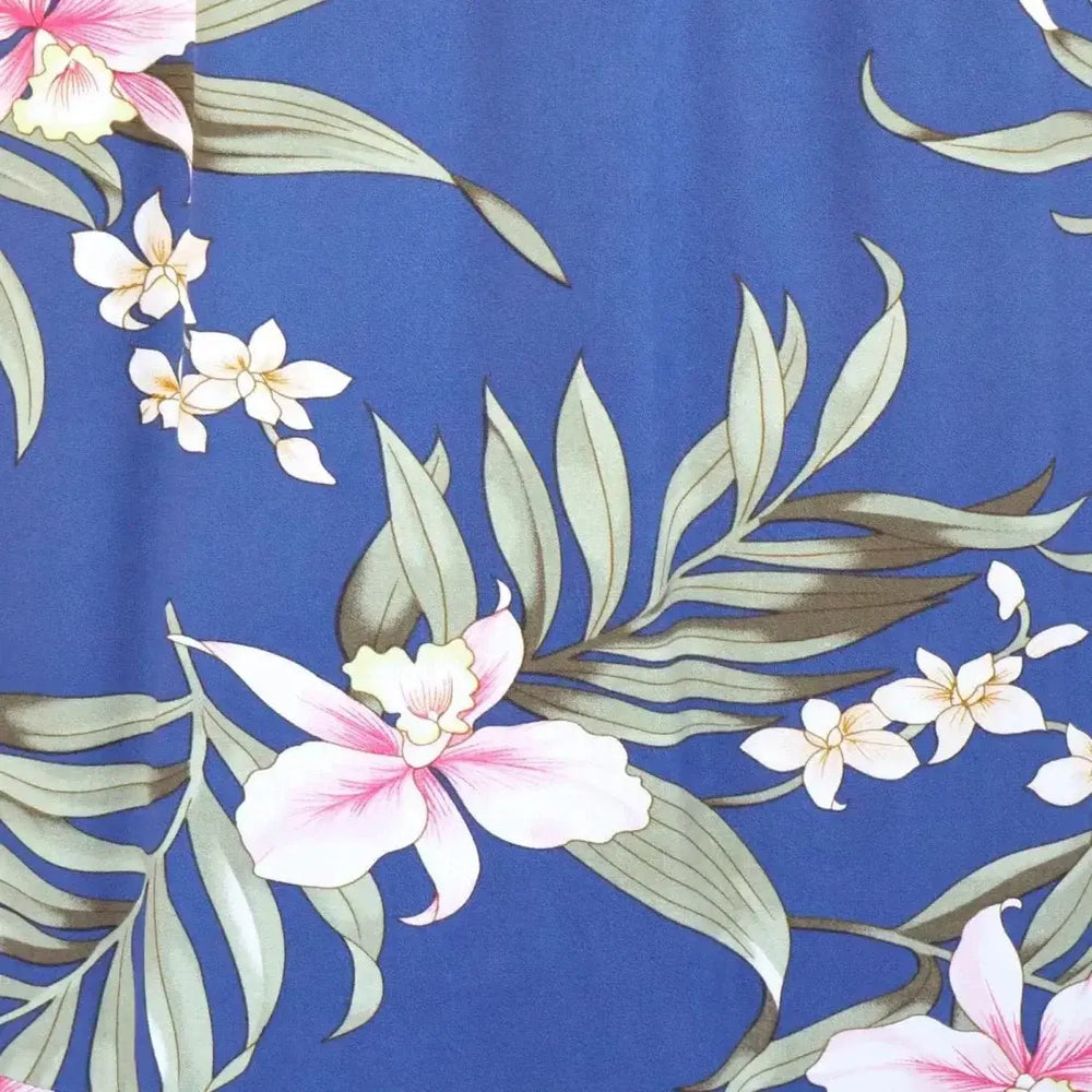 Bamboo Orchid Blue Laka Hawaiian Dress Made in Hawaii