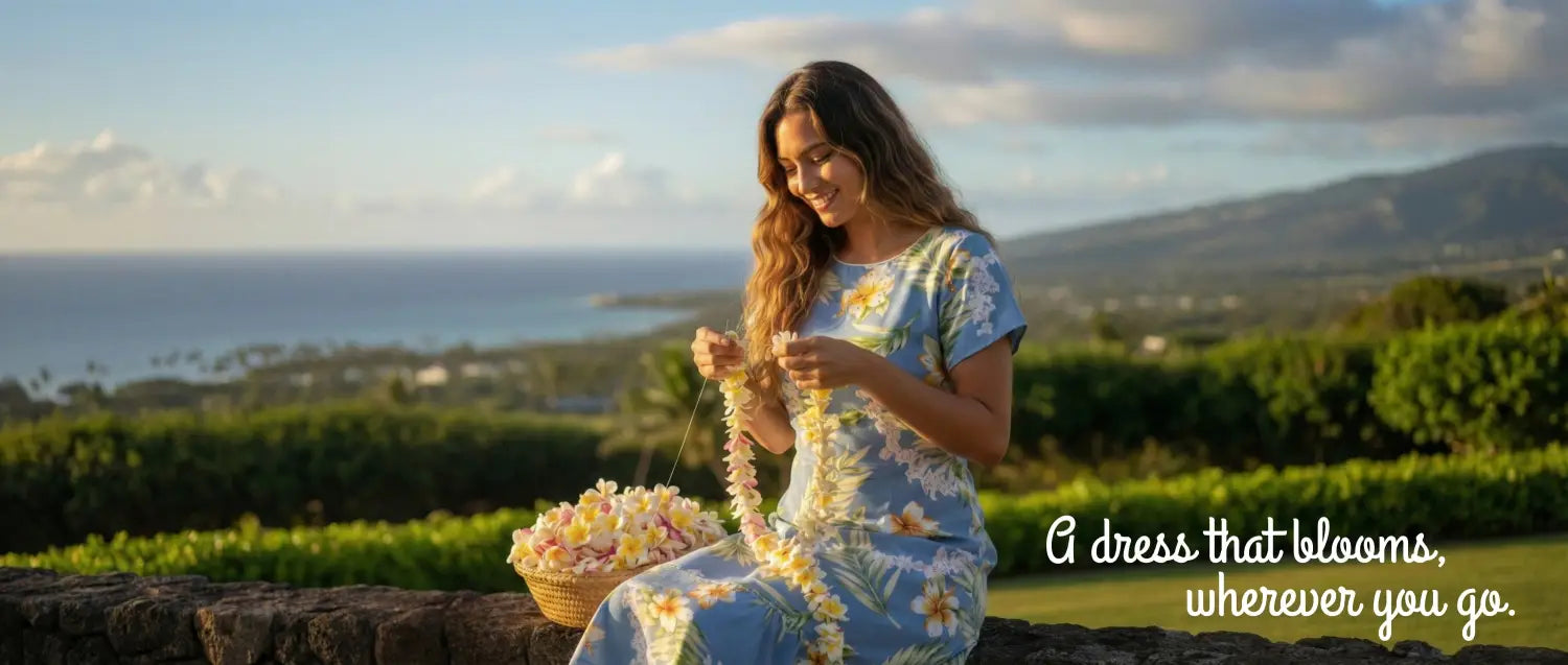 Midi / Mid-length Hawaiian Floral Dresses