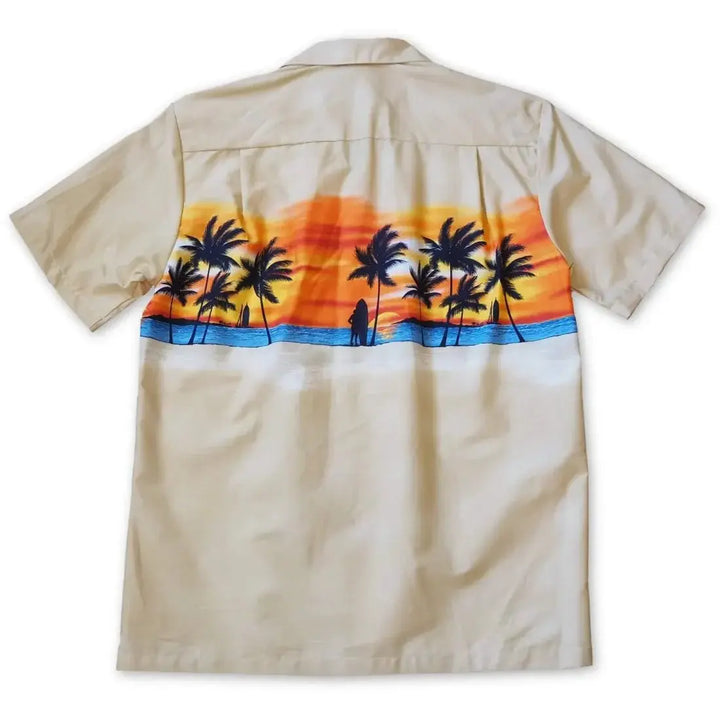 Banzai Tan Hawaiian Border Shirt - Made in Hawaii
