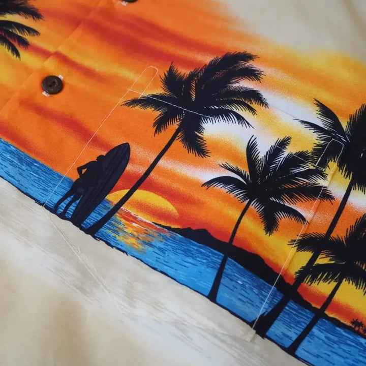 Banzai Tan Hawaiian Border Shirt - Made in Hawaii
