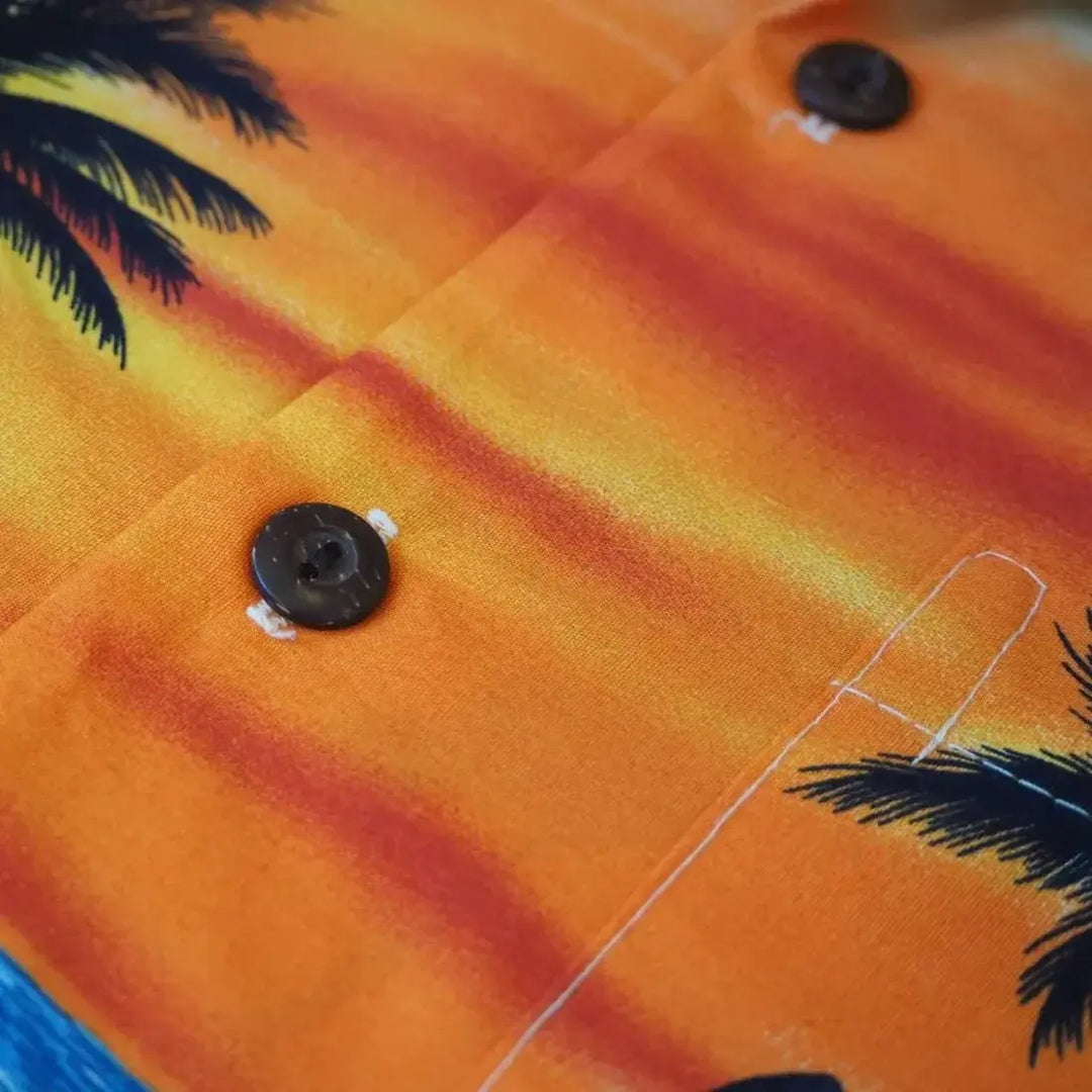 Banzai Tan Hawaiian Border Shirt - Made in Hawaii
