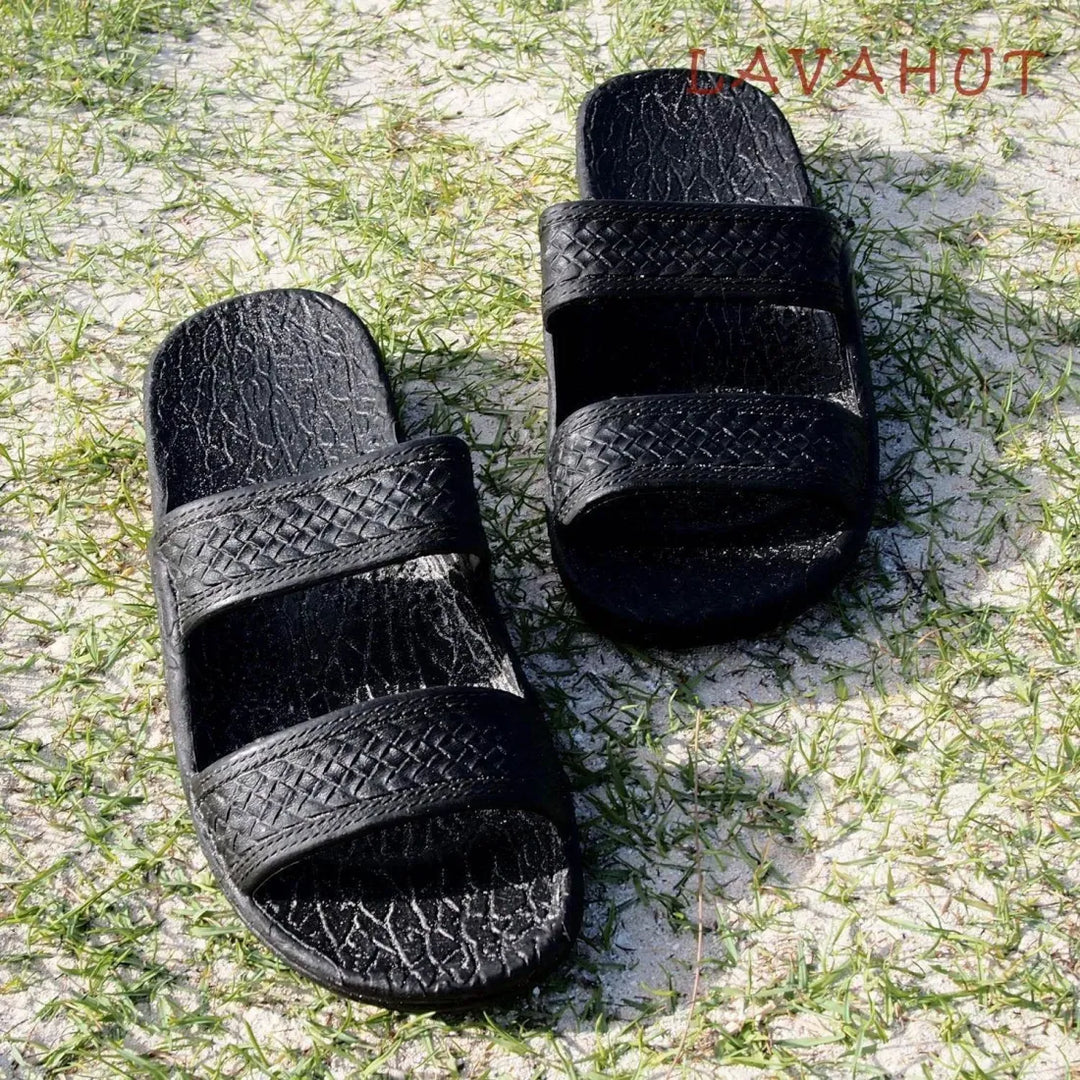 Black Classic Jandals® - Pali Hawaii Sandals - Made in Hawaii