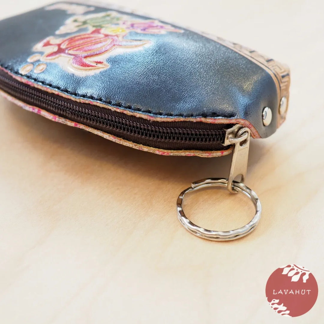 Black Half Moon Coin Purse + Keychain - Made in Hawaii