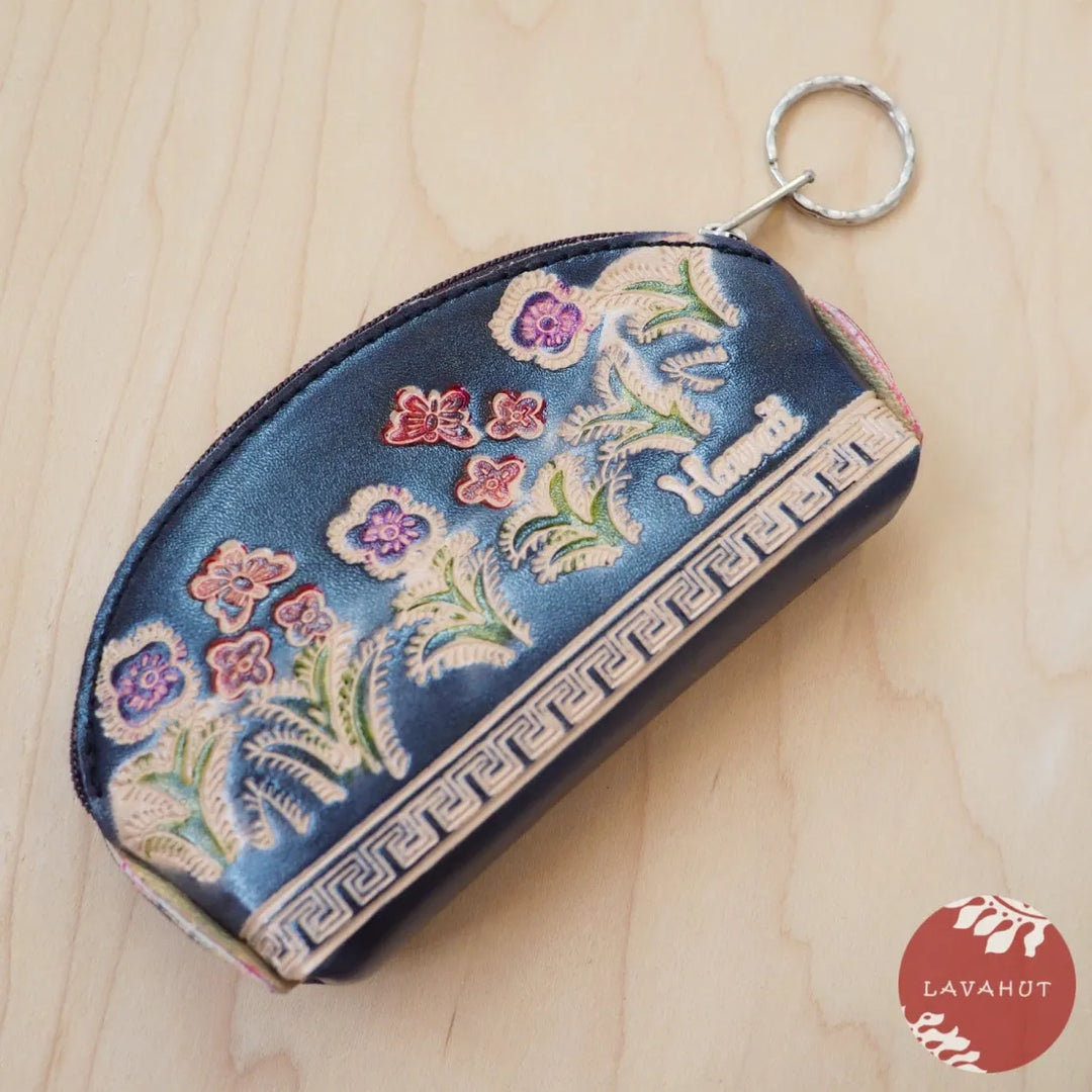 Black Half Moon Coin Purse + Keychain - Made in Hawaii