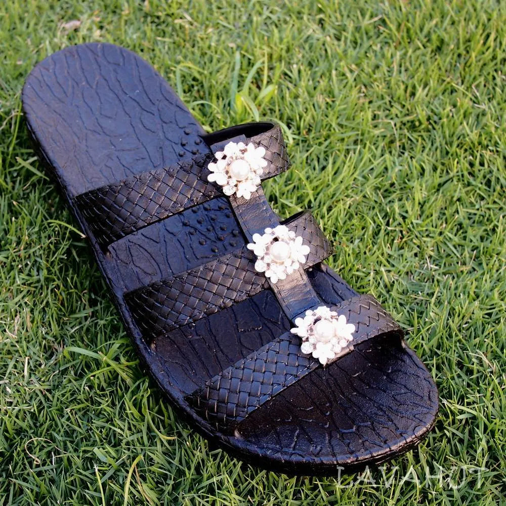 Black Jaya Pearl Jandals® - Pali Hawaii - Made in Hawaii