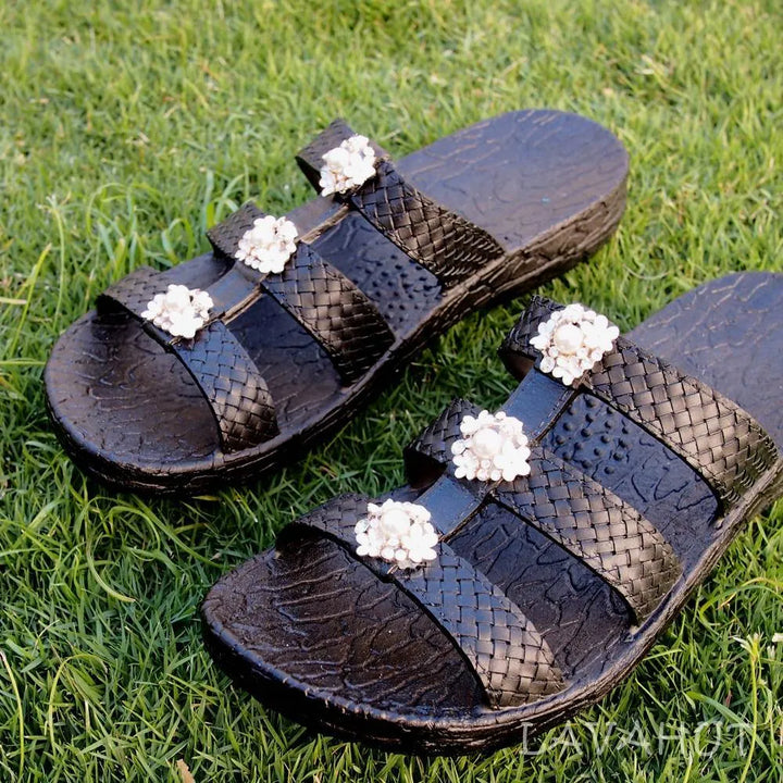 Black Jaya Pearl Jandals® - Pali Hawaii - Made in Hawaii