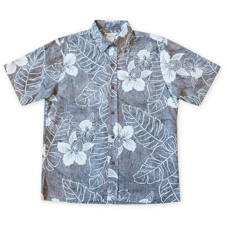 Black Ka’anapali Hawaiian Reverse Shirt - Made in Hawaii